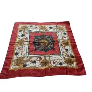 Lovely Scarf Burgandy Border  Elegantly Designed Pattern In Rich Colors